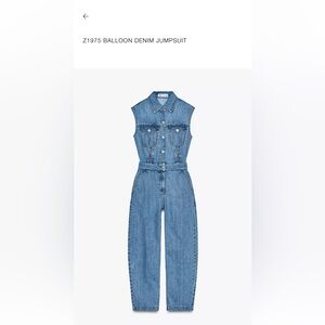 Zara denim jumpsuit sleeveless NEW